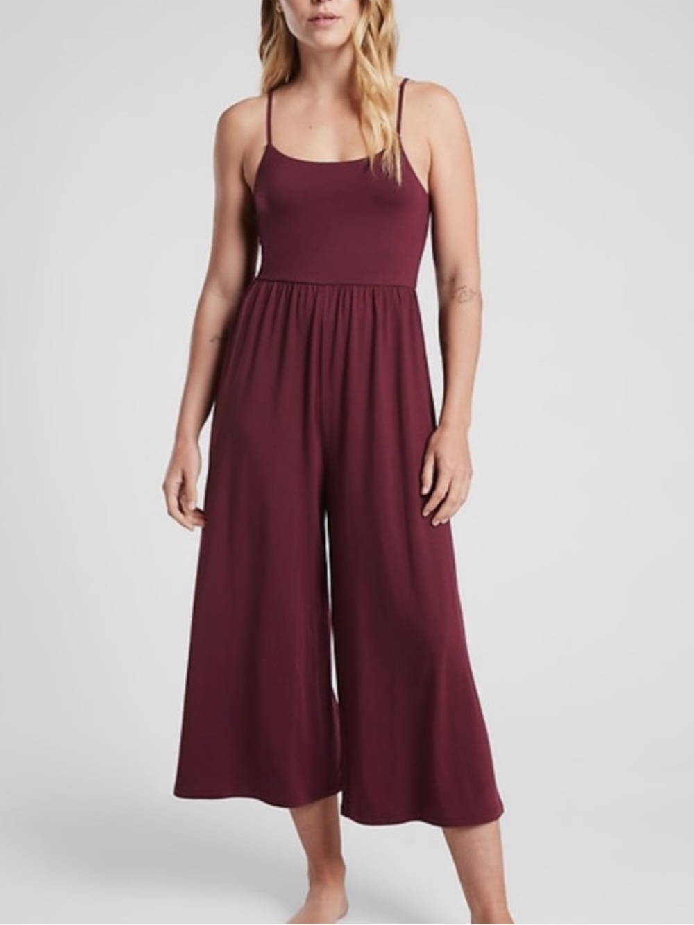 Athleta Women's Deep Burgundy Nighttime Bliss Sleep Romper